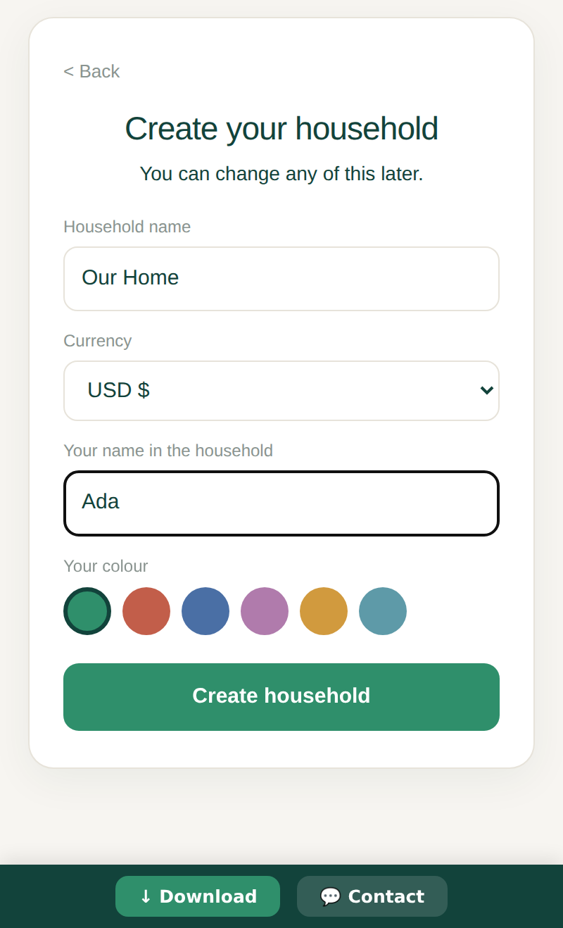 Create your household